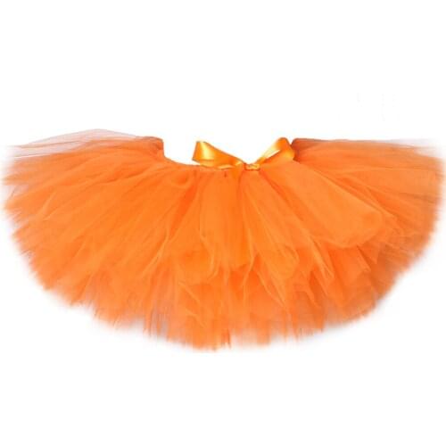 Orange Girls Tutu Skirt Fluffy Ballet Dance Skirts for Girls Children Tutu Kids Tulle Pettiskirt Birthday Party Baby Girl Skirt