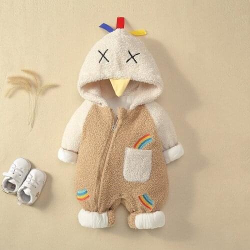 2020 Autumn Winter Infant Clothes Baby Boys Girls Jumpsuit Overalls Romper Newborn Clothes Children Cotton lining Jumpsuit 0-1Y