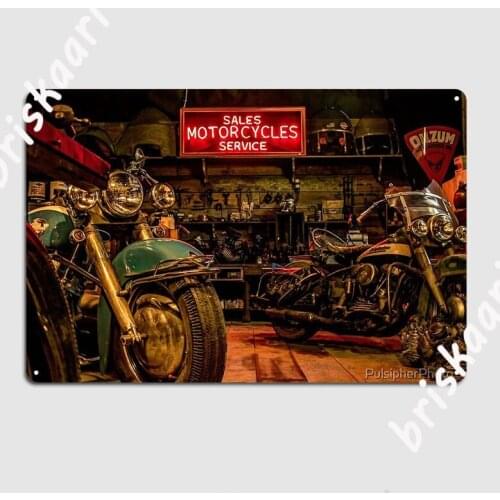 Motorcycle Sales And Service Poster Metal Plaque Wall pub Kitchen Wall Decor personalized Tin sign Poster
