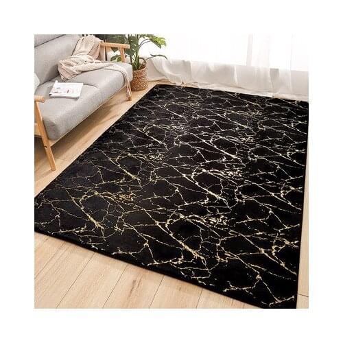 Luxury Nordic Rug Black Rug Living Room Shaggy Imitation Rabbit Hair Carpet Black Carpet Bedroom180 X 200 Absorbent Floor Mat