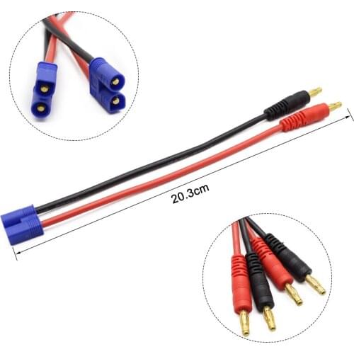 100sets EC3 to 4.0mm Banana Connector Bullet Plug with 14 AWG Silicone Cable 150MM for DIY Lipo Battery RC Power Supply