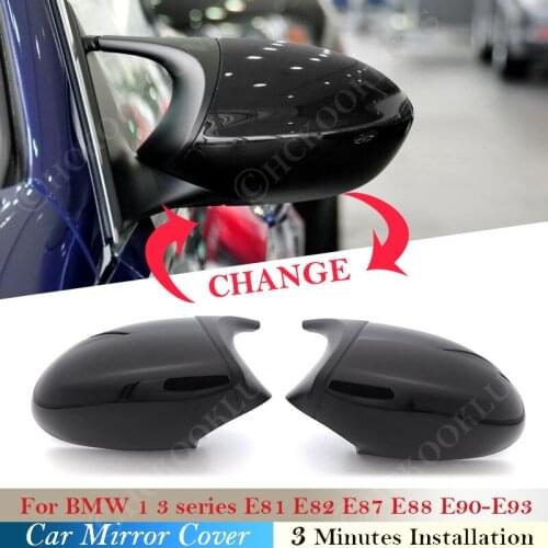 Replacement Gloss Black Cover Rear View Side Wing Mirror Cap For BMW 3 1 Series E88 E87 E82 E81 E90 E91 E92 E93 Car accessories