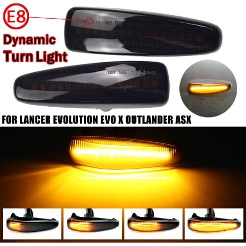 LED Dynamic Turn Signal Side Marker Sequential Light For Mitsubishi Lancer Evolution Evo X Outlander Sport RVR ASX Mirage 2014