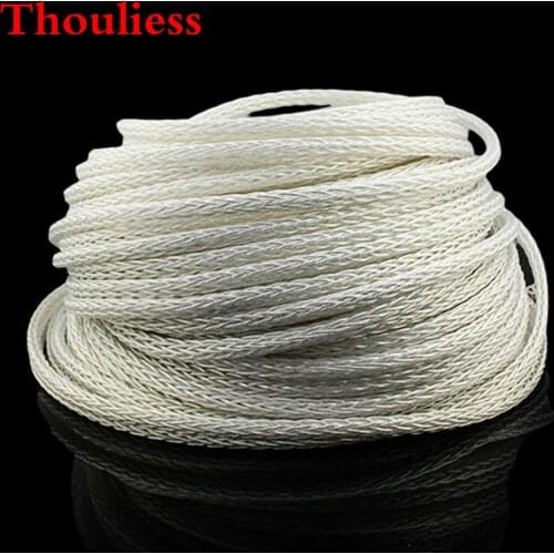 Thouliess Hi-Fi Audio Cable 8AG High Purity Silver Plated 7N OCC 16 Strands Speaker Cable Corld Wire for AMP CD DVD VCD Wire