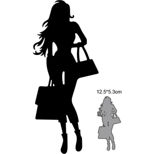 Metal Cutting Dies Stencils dies Shopping Woman Die Cut Mold Scrapbooking dies embossing dies decoation Paper Craft knife mould