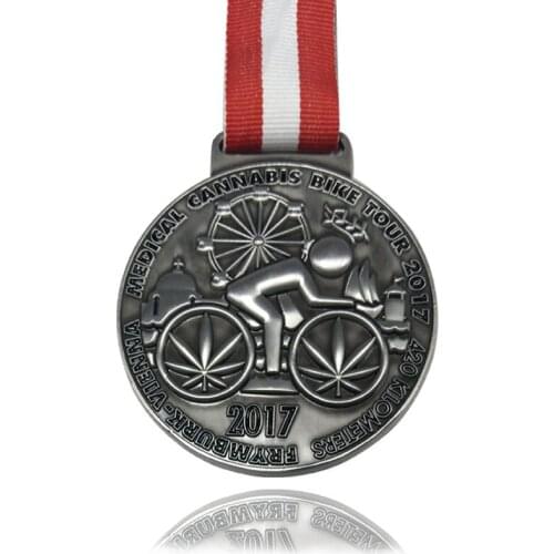 High quality 3D antique medal custom zinc alloy sports medal bicycle competition medal