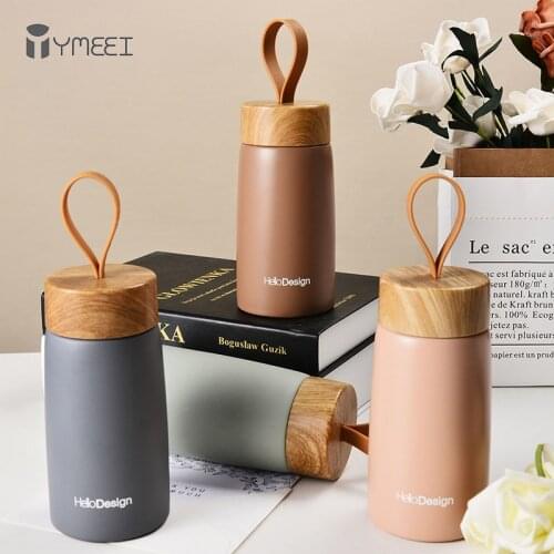 YMEEI 260ML Mini Insulated Coffee Mug Portable Water Bottle With Rope Stainless Steel Thermos Vacuum Flask Outdoor Drinkware