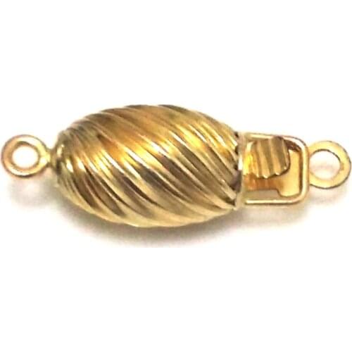 Wholesale 6x18mm Single Row 14K Yellow Solid Gold Hollow Out Open Box Jewelry Clasp