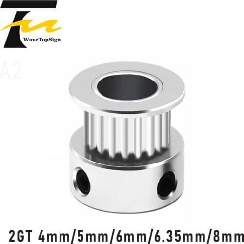 20 Teeth 2GT Timing Pulley Bore 4/5/6/6.35/8mm for 2MGT GT2 Synchronous belt width 6/10mm small backlash 20Teeth 20T