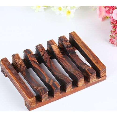 100pcs/lot Carbonized Bamboo Wooden Soap Holder Handmade Environmentally Soap Holder Anti-Corrosion Moisture-Proof