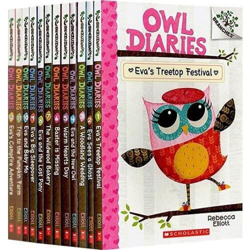 12 book/set Owl Diaries English Picture Book kids Early education book Childhood learning writing diary girls' diray 6-12 years