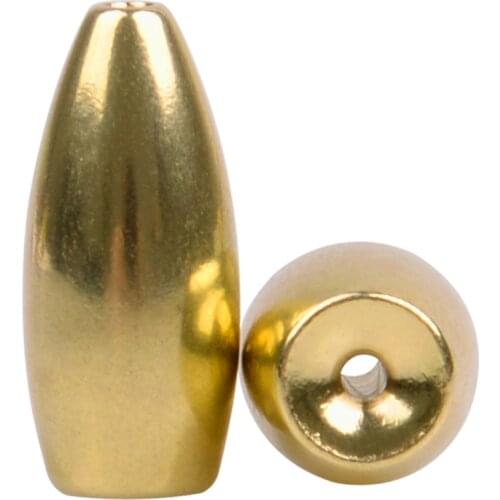 15pcs Bullet Brass fishing sinkers 3.5g 5g 7g 10g worm Sinkers Weights Texas rigs tackle jig fishing lure accessories