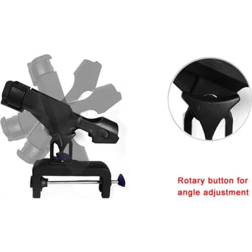 2pcs Fishing Rod Holder Universal Fit Kit (Clamp On 1-3/4 inch) for Kayak, Boat, 360 Degree Adjustment