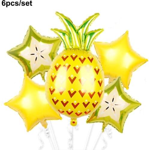 6pcs Summer Cool Fruit Aluminum Film Balloon Set Tropical Fruit Avocado Childrens Birthday Party Decoration Toy GG22