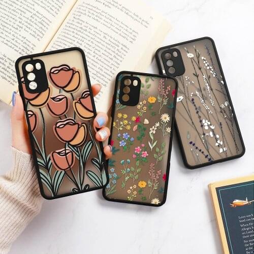 S21 Plus Flower Matte Painted Case For Samsung A12 A21S A32 A52 A72 Phone Case Hard PC Fundas For Samsung S20 FE S21 Ultra Cover