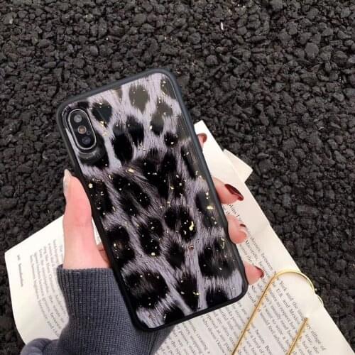 Phone Case For iPhone 6 6s 7 8 Plus X XR XS Max Luxury Glitter Bling Leopard Print Cover Case For iPhone X