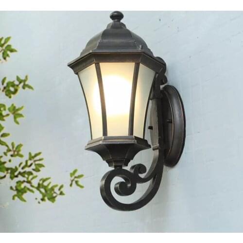 HAWBOIRRY bronze European retro community garden villa street wall lamp outdoor aluminum alloy waterproof LED light