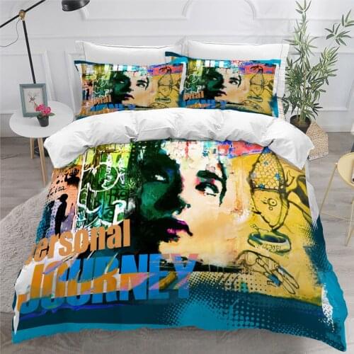 3D Duvet Cover Sets Quilt Covers Fashion Girl Set Bedding Set King Queen Full Twin Double Single Size Graffiti Bed Linens