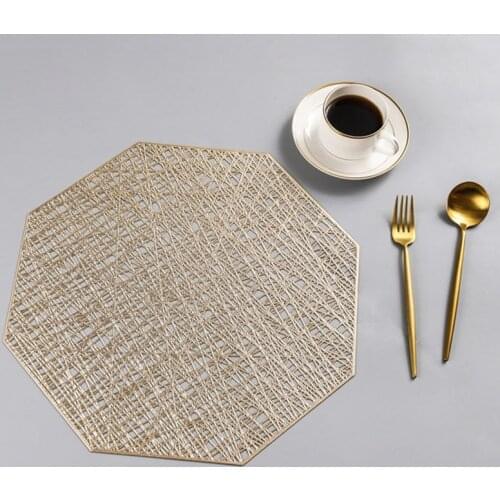 Creative Octagon Placemat For Dining Table Hollow Heat-Insulation Non-Slip PVC Cup Coaster Table Decoration Accessories