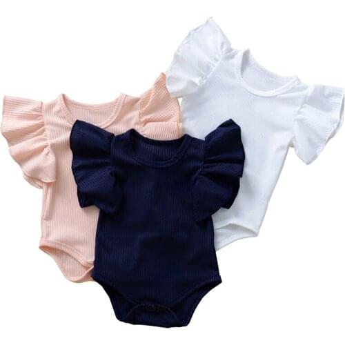 Hot Sale Summer Cute Baby Girl Clothes Solid Cotton Bodysuits Newborn Baby Clothes Jumper Girl Romper 5pcs/lot MQRTS-PF2012013