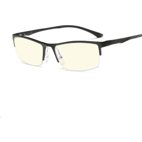 Width-140 Aluminum magnesium alloy men computer game goggles half frame anti blue eyeglasses frame male Reading optical glasses