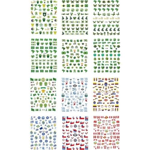 10pcs Love Butterfly Flag Football Nail Stickers For Manicure Adhesive Applique Decoration Accessories Slider Sticker