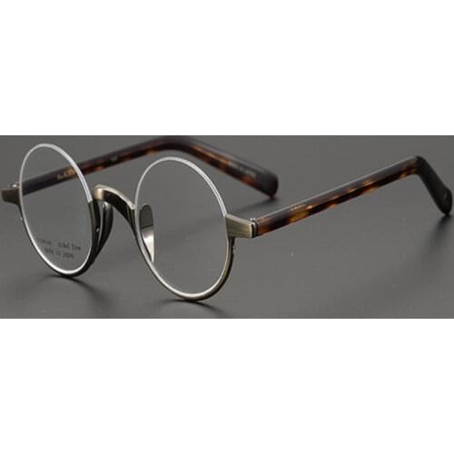 Small Round Frame Retro Unisex Half Rim Pure Titaium Myopia Eyewear High Quality Clear Lens Goggle Optical Eyeglasses Women Men