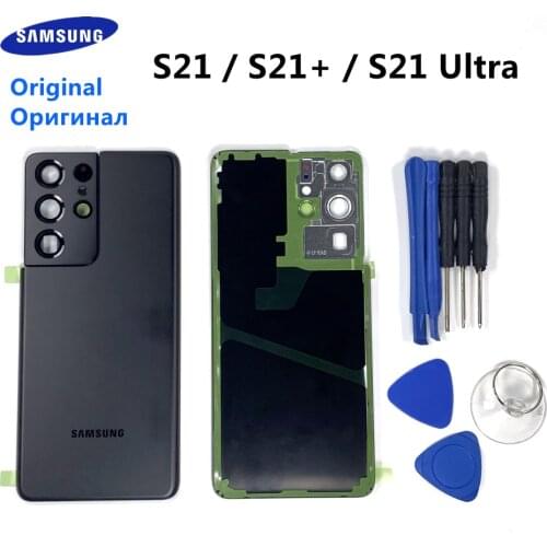 Original For Samsung Galaxy S21 Ultra G998 S21 Plus G996 S21 G990 Battery Back Cover Door Rear Glass Housing Case Shell + Tools