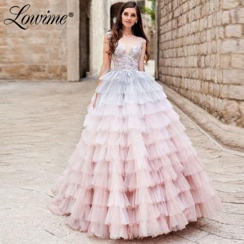 Princess Prom Dresses Lace Applique Tulle Party Gown 2020 Open Back Capped Sleeves Arabic Evening Dress Vestidos De Fiesta