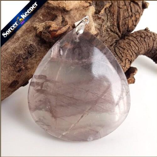 Natural Rainbow & Green Mineral Fluorite Polished Pendant DIY Womens Colorful Quartz Crystal Necklace Specimen Healing OS336