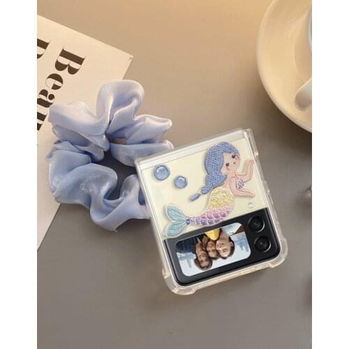 For Samsung zflip3 mobile phone case Samsung zflip3 case folding screen special protective case transparent protective cover