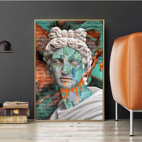 Apollo Sculpture Graffiti Street Art Canvas Painting Poster And Prints Wall Art Statue Picture For Living Room Home Decoration