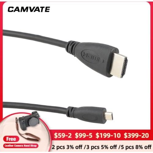 CAMVATE Standard Metal Mirco HDMI (Type-D) To HDMI (Type-A) Cable Connector Supports For 720P/1080i/1080P Full HD(20" Length )