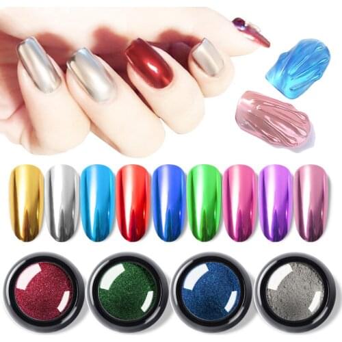 0.5g Rub Super Shine Nail Glitters Mirror Effect Titanium Powder Metallic Manicure DIY Nail Art Chrome Pigment Dust Decorations