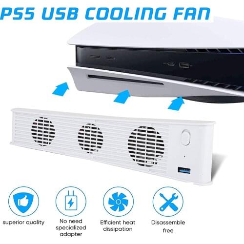 LED Game Console 4000RPN Extra USB 3.0 Port Cooling Fan Temperature Cooling Control Device With 3 Cooler Fan For Playstation 5