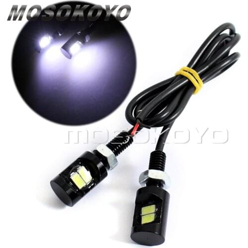 Waterproof 12V Universal Motorcycle Truck Car License Plate Bolt Lights White Flasher For Honda Yamaha Kawasaki Suzuki Off Road