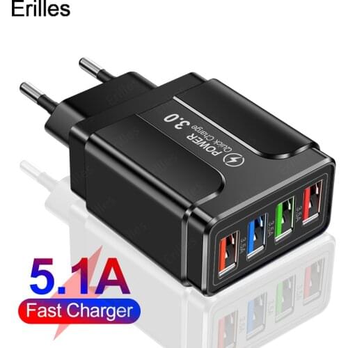 4 Port 20W Fast Chargers Quick Charge 4.0 3.0 For iPhone 12 11 XS Samsung Xiaomi Huawei USB Chargers Mobile fast phone Charger