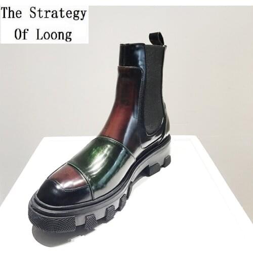 2019 Spring Autumn Winter New Genuine Leather Sewing Women Boots Retro Ankle Slip On Soft Antiskid Sole Chelsea Boots