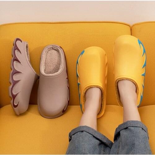 Flame Winter Slippers Flame Pattern Slippers for Winter Warm Durable Fashionable JL