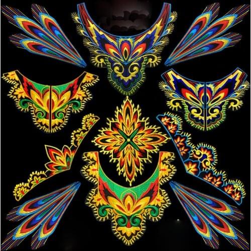 1Pc Peacock Lace Tirm DIY Crafts Sewing Garment Dress Accessories Patchwork Patches Iron On Clothing Decoration Mix Style