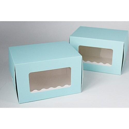 20pcs/lot-15.5*11*10cm Rhombus Blue Small Roll Cake storage Box Gift Box Cupcake Box DIY Baking Packaging