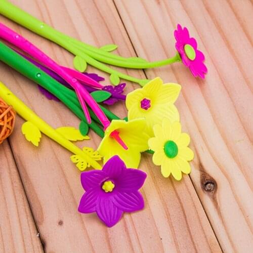 24 Pcs Flower Pen Creative Stationery Plant Flower Cute Soft Grass Flower Student Prize Kawaii Pens