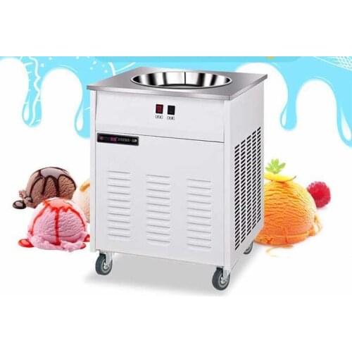 33cm Single Round Pan Fried Ice Cream Roll Machine Commercial Fried Milk Yogurt Machine Ice Cream Maker NA100S