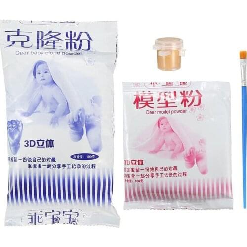 4 Pcs/set Baby Handprint Footprint 3D Plaster Casting Keepsake Newborn Baby Hand Foot Mold Souvenir Non-Toxic DIY Photo