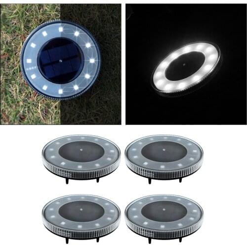 4Pcs Outdoor Solar Ground Lights Waterproof Garden Lawn Light Yard Walkway