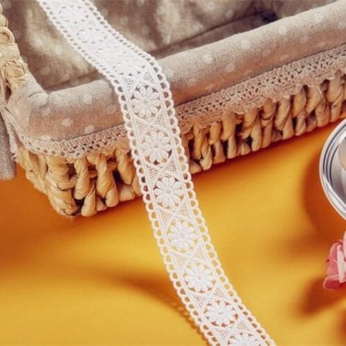 5-10yards/lot, 2.5cm Width, White Cotton Lace Ribbon DIY Handmade LACE TRIMS Garment Accessories