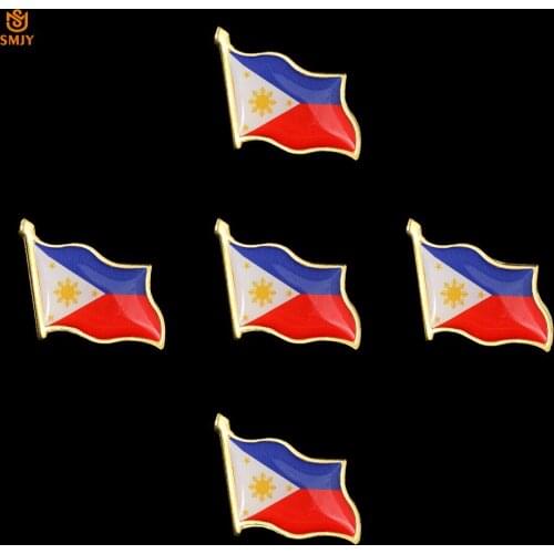5PCS Philippines National Flag Custom Enamel Pins Patriot Backpack Cowboy Hat Lapel Brooch Badge Decoration Jewelry Collection