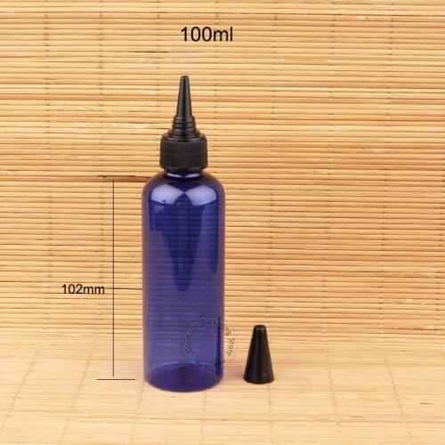 50pcs/Lot Plastic 100ml Cobalt Blue Shampoo/Body Bottle100g Women Cosmetic Container Empty Lotion Black Lid Refillable Packaging