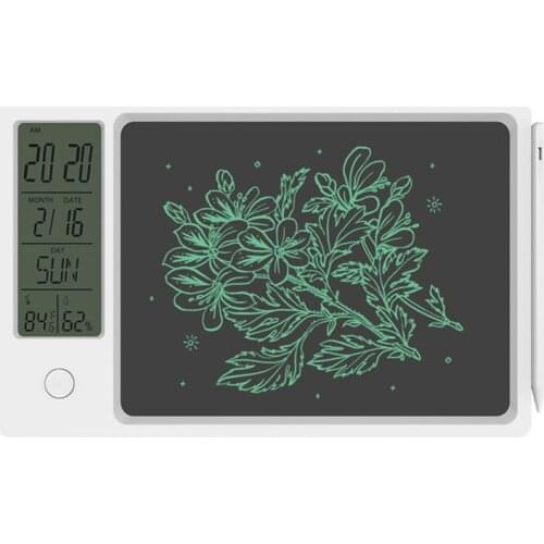 9.5 Inch Clock Calendar LCD Writing Tablet Electronic Digital Graphic Drawing Weather Pad Temperature Humidity Display