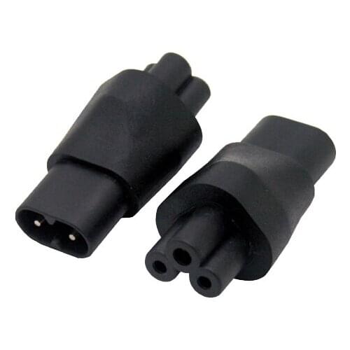 IEC320 C5 male to C8 2 pin female power adapter, C5 to C8 power adapter,IEC 3Pin Female to 2Pin Male